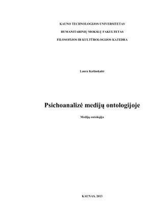 Psichoanalizė medijų ontologijoje. Paveikslėlis 1