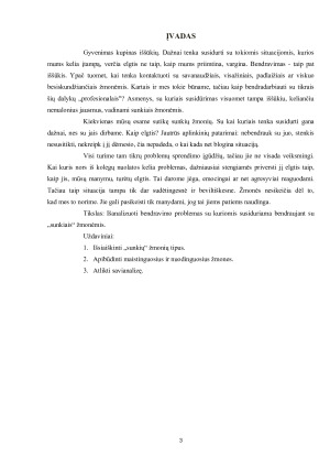 Bendravimas su „sunkiais“ žmonėmis (žmonės maistingieji, nuodingieji, „sunkių“ žmonių tipai) ir savianalizė. Paveikslėlis 3