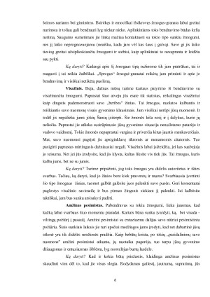 Bendravimas su „sunkiais“ žmonėmis (žmonės maistingieji, nuodingieji, „sunkių“ žmonių tipai) ir savianalizė. Paveikslėlis 6