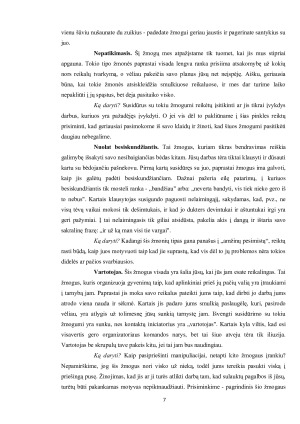 Bendravimas su „sunkiais“ žmonėmis (žmonės maistingieji, nuodingieji, „sunkių“ žmonių tipai) ir savianalizė. Paveikslėlis 7