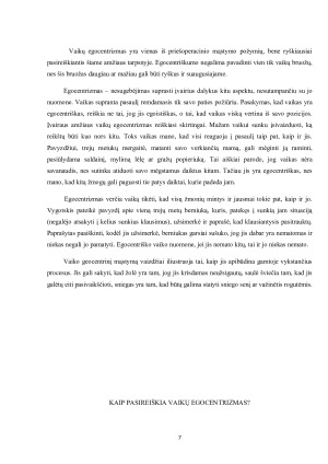 VAIKŲ PRIEŠOPERACINIS MĄSTYMAS IR EGOCENTRIZMAS. Paveikslėlis 7