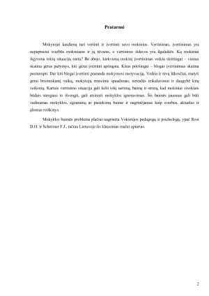 Mokinių pasiekimų vertinimas ir mokyklos baimės reiškinys