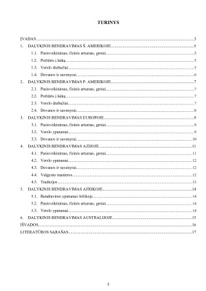 DALYKINIS BENDRAVIMAS ĮVAIRIOSE PASAULIO ŠALYSE. Paveikslėlis 2