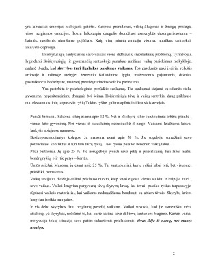 VIENO VAIKO IR VAIKO NEPILNOJE ŠEIMOJE IŠGYVENIMAI. Paveikslėlis 2