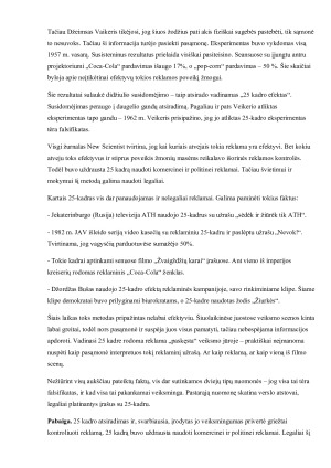  KADRAS. „25-ojo kadro“ fenomenas ir jo poveikis žmogaus pasąmonei. Paveikslėlis 3