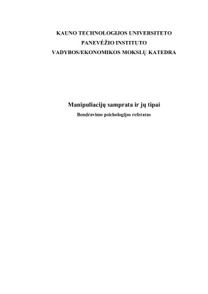 Manipuliacijų samprata ir jų tipai
