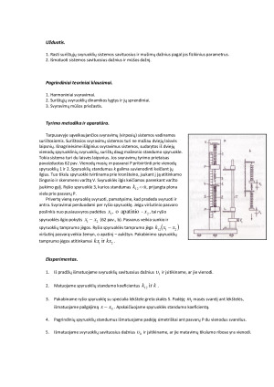 Surištųjų svyruoklių išilginių svyravimų tyrimas. Paveikslėlis 2