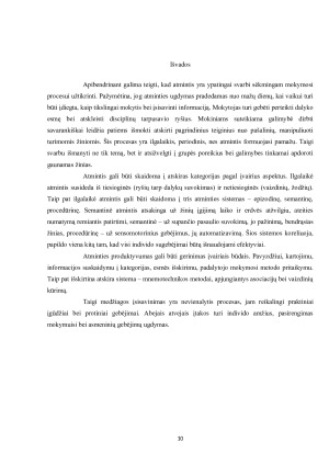 Atminties reikšmė mokymo procese ir jos produktyvumo didinimo metodai. Paveikslėlis 10