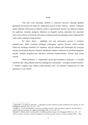 Atminties reikšmė mokymo procese ir jos produktyvumo didinimo metodai. Paveikslėlis 2