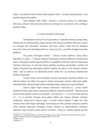 Atminties reikšmė mokymo procese ir jos produktyvumo didinimo metodai. Paveikslėlis 4