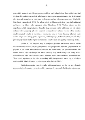 Tėvų ir vaikų santykių ypatumai bei jų įtaka vaiko raidai. Paveikslėlis 6