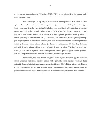 Tėvų ir vaikų santykių ypatumai bei jų įtaka vaiko raidai. Paveikslėlis 8