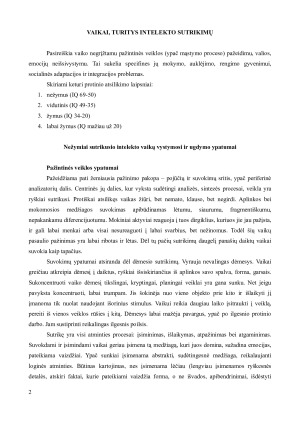 VAIKŲ, TURINČIŲ ĮVAIRIAS NEGALES, PSICHOLOGINIAI YPATUMAI. Paveikslėlis 2