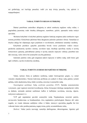 VAIKŲ, TURINČIŲ ĮVAIRIAS NEGALES, PSICHOLOGINIAI YPATUMAI. Paveikslėlis 7