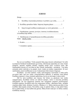 Konfliktų priežastys, sprendimo būdai