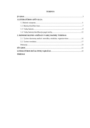 IKIMOKYKLINIO AMŽIAUS VAIKŲ BAIMĖS. Paveikslėlis 2