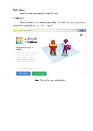 Susipažinimas su tinkercad modeliavimo programa. Paveikslėlis 2