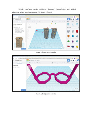 Susipažinimas su tinkercad modeliavimo programa. Paveikslėlis 4