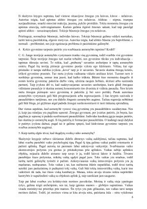 C. G. Jungo asmenybės teorijos analizė. Paveikslėlis 6