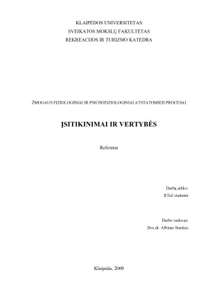 ĮSITIKINIMAI IR VERTYBĖS