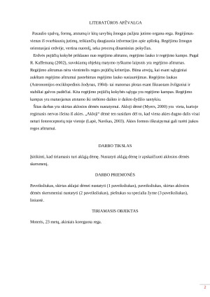 AKLOSIOS DĖMĖS SKERSMENS MATAVIMAS. Paveikslėlis 2