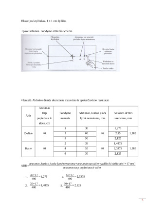 AKLOSIOS DĖMĖS SKERSMENS MATAVIMAS. Paveikslėlis 5
