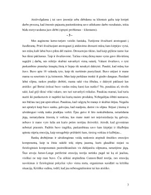 Emocijų raiška ir analizė remiantis James-Lange emocijų teorija. Paveikslėlis 3