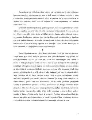 Emocijų raiška ir analizė remiantis James-Lange emocijų teorija. Paveikslėlis 4