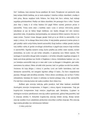 Emocijų raiška ir analizė remiantis James-Lange emocijų teorija. Paveikslėlis 6