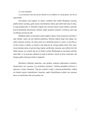 Emocijų raiška ir analizė remiantis James-Lange emocijų teorija. Paveikslėlis 7