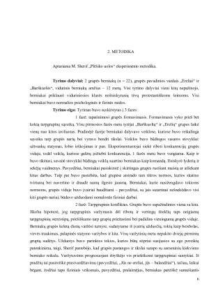 Tarpgrupiniai santykiai M. Sherif (1956) vaikų stovyklos tyrimai. Paveikslėlis 6