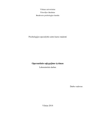 Operantinio sąlygojimo tyrimas