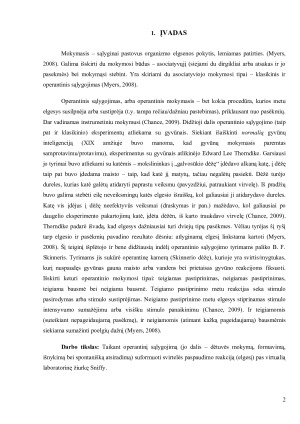 Operantinio sąlygojimo tyrimas. Paveikslėlis 2