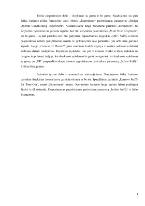 Operantinio sąlygojimo tyrimas. Paveikslėlis 4