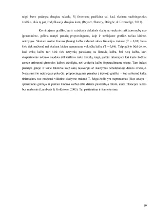 Regimojo dėmesio (suvokimo) apimties priklausomybės nuo stimulo dydžio ir įprasminimo tyrimas. Paveikslėlis 10