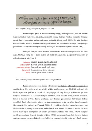 Regimojo dėmesio (suvokimo) apimties priklausomybės nuo stimulo dydžio ir įprasminimo tyrimas. Paveikslėlis 3