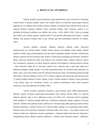 Regimojo dėmesio (suvokimo) apimties priklausomybės nuo stimulo dydžio ir įprasminimo tyrimas. Paveikslėlis 9