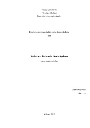 Weberio – Fechnerio dėsnio tyrimas