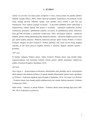 Weberio – Fechnerio dėsnio tyrimas. Paveikslėlis 2