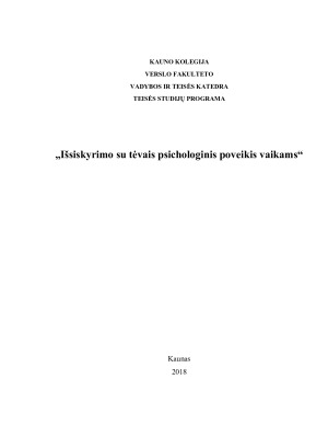 Išsiskyrimo su tėvais psichologinis poveikis vaikams