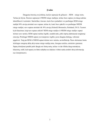 REM ir NREM sapnai. Paveikslėlis 2