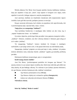 Pranešimas E. Berne “Žaidimai, kuriuos žaidžia žmonės žmogiškųjų santykių psichologija”. Paveikslėlis 3