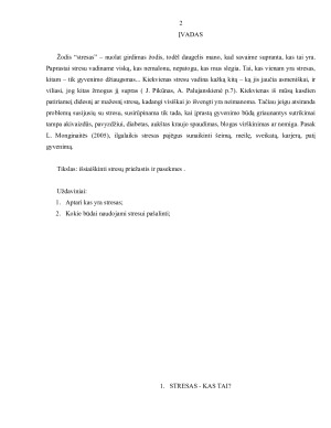 Streso priežastys ir pasekmės. Paveikslėlis 2