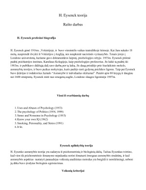 H. Eysenck teorija