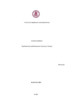 Nepilnamečių nusikalstamumas Lietuvoje ir Airijoje. Paveikslėlis 1