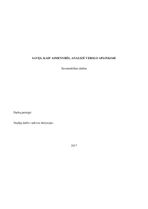 SAVĘS, KAIP ASMENYBĖS, ANALIZĖ VERSLO APLINKOJE (2)