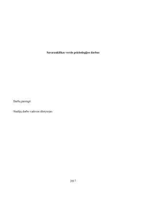 Savęs analizė verslo aplinkoje