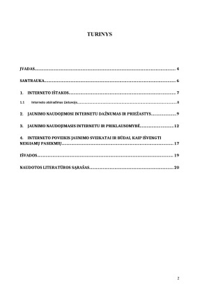 Jaunimo naudojimosi internetu tendencijos ir priklausomybė. Paveikslėlis 2