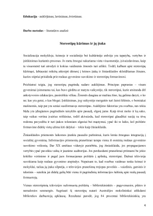 STEREOTIPŲ FORMAVIMAS ŠIUOLAIKINĖJE VISUOMENĖJE. Paveikslėlis 4