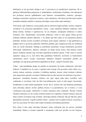 STEREOTIPŲ FORMAVIMAS ŠIUOLAIKINĖJE VISUOMENĖJE. Paveikslėlis 5